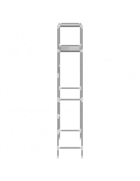 Rastrelliera per Lavatrice a 2 Livelli Grigia 69x28x143cm Ferro