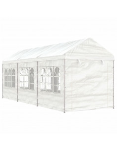 Gazebo con Tetto Bianco 6,69x2,28x2,69 m in Polietilene 2