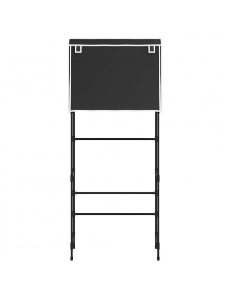 Rastrelliera per Lavatrice 2 Livelli Nera 71x29,5x170,5cm Ferro