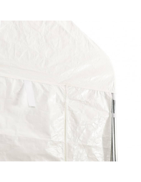 Gazebo con Tetto Bianco 6,69x2,28x2,69 m in Polietilene