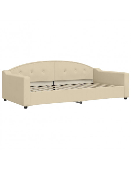 Letto da Giorno Crema 100x200 cm in Tessuto