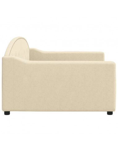 Letto da Giorno Crema 100x200 cm in Tessuto