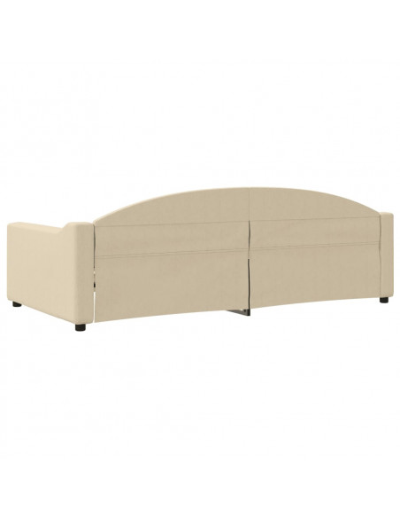 Letto da Giorno Crema 100x200 cm in Tessuto