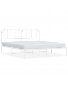 Giroletto con Testiera Metallo Bianco 160x200 cm 2