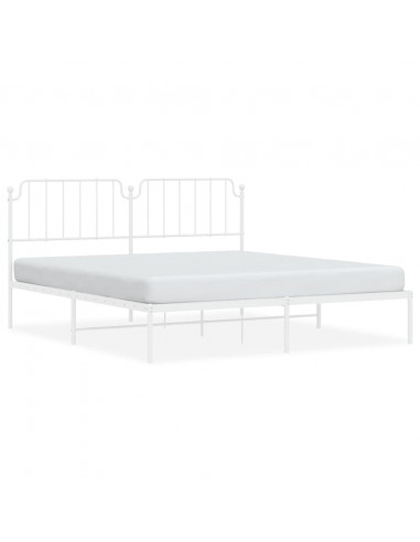 Giroletto con Testiera Metallo Bianco 160x200 cm