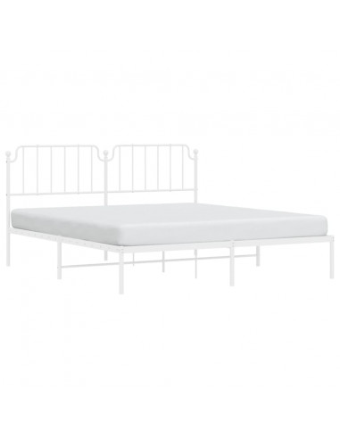 Giroletto con Testiera Metallo Bianco 160x200 cm