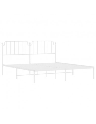 Giroletto con Testiera Metallo Bianco 160x200 cm