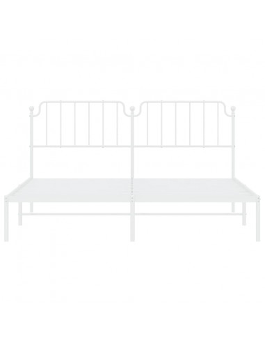 Giroletto con Testiera Metallo Bianco 160x200 cm