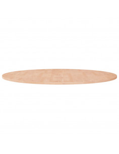 Piano Tavolo Rotondo Ø90x1,5 cm Massello di Rovere Non Trattato 2