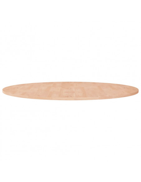 Piano Tavolo Rotondo Ø90x1,5 cm Massello di Rovere Non Trattato
