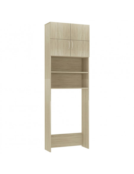 Mobile Lavatrice Rovere Sonoma 64x25,5x190 cm Legno Multistrato