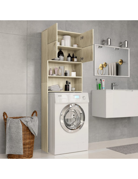 Mobile Lavatrice Rovere Sonoma 64x25,5x190 cm Legno Multistrato