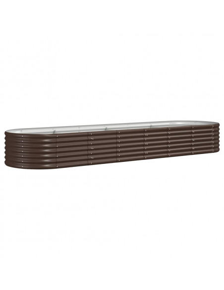 Letto Giardino Acciaio Verniciato a Polvere 296x80x36cm Marrone