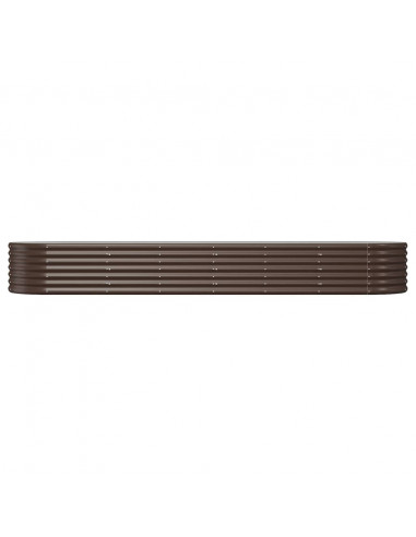 Letto Giardino Acciaio Verniciato a Polvere 296x80x36cm Marrone