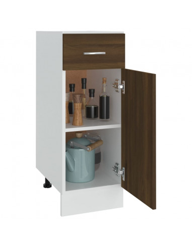 Mobile con Cassetto Rovere Marrone 30x46x81,5 Legno Multistrato