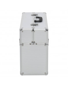 Valigetta per Attrezzi 47x36x20 cm Argento in Alluminio