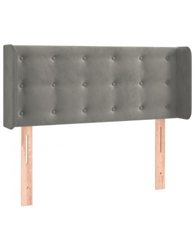 Testiera ad Orecchio Grigio Chiaro 93x16x78/88 cm in Velluto