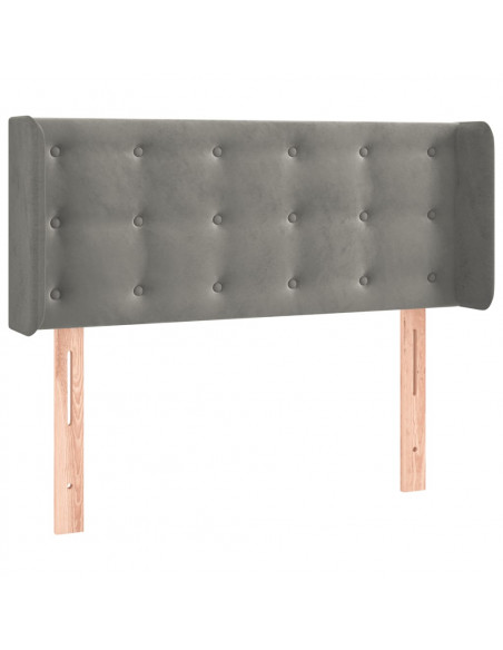 Testiera ad Orecchio Grigio Chiaro 93x16x78/88 cm in Velluto