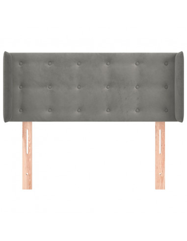 Testiera ad Orecchio Grigio Chiaro 93x16x78/88 cm in Velluto