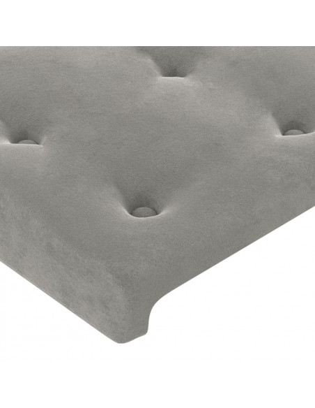 Testiera ad Orecchio Grigio Chiaro 93x16x78/88 cm in Velluto