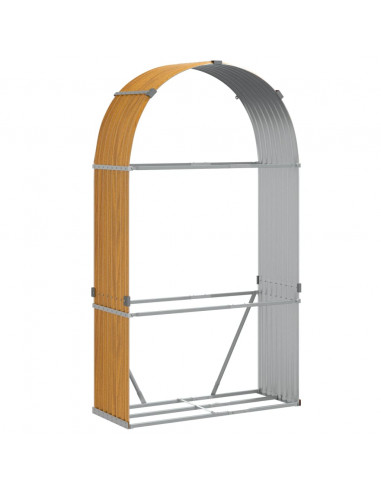 Portaceppi Marrone Chiaro 120x45x210 cm in Acciaio Zincato