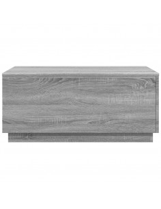 Tavolino da Soggiorno con Luci LED Grigio Sonoma 90x50x40 cm 2