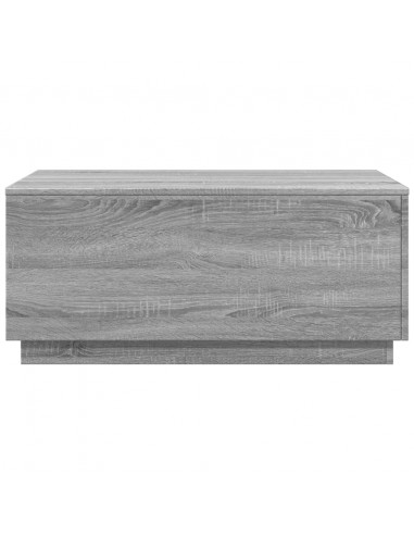 Tavolino da Soggiorno con Luci LED Grigio Sonoma 90x50x40 cm