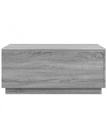 Tavolino da Soggiorno con Luci LED Grigio Sonoma 90x50x40 cm