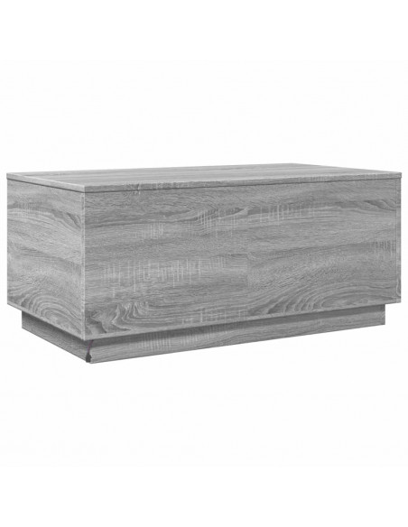 Tavolino da Soggiorno con Luci LED Grigio Sonoma 90x50x40 cm