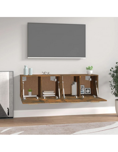 Mobili Parete 2 pz Rovere Fumo 60x36,5x35 cm Legno Multistrato