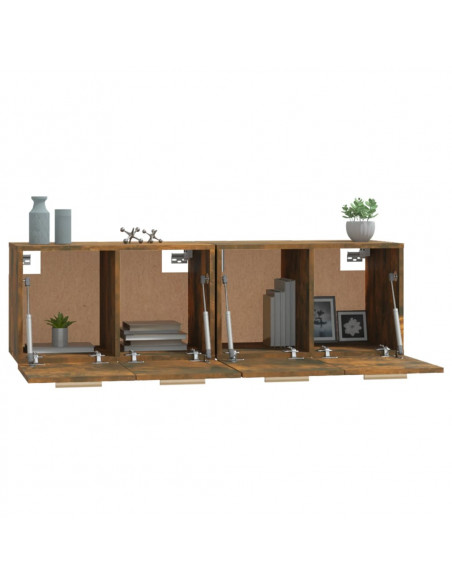 Mobili Parete 2 pz Rovere Fumo 60x36,5x35 cm Legno Multistrato