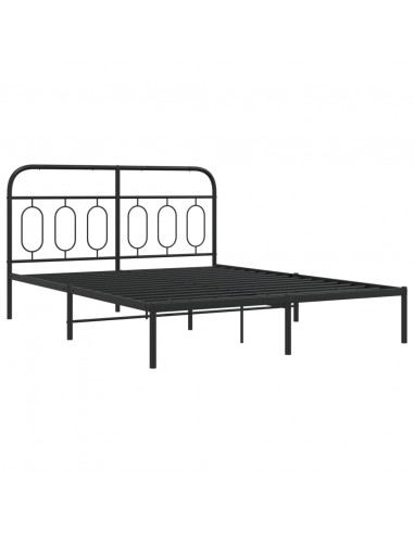 Giroletto con Testiera in Metallo Nero 135x190 cm