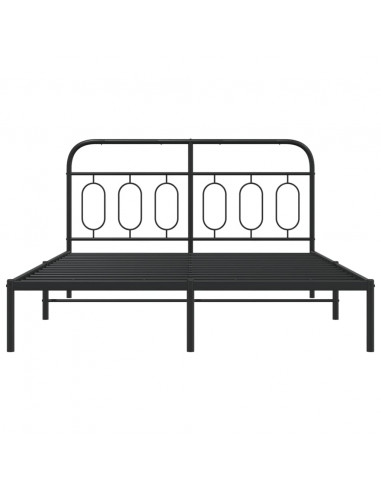 Giroletto con Testiera in Metallo Nero 135x190 cm