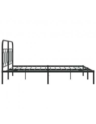 Giroletto con Testiera in Metallo Nero 135x190 cm