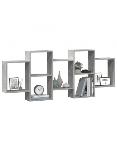 Scaffale a Muro Grigio Cemento 159x18x65 cm in Truciolato