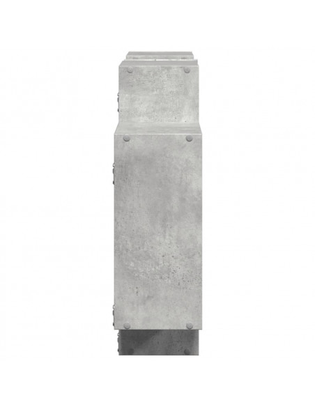 Scaffale a Muro Grigio Cemento 159x18x65 cm in Truciolato