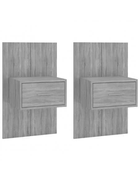 Comodini a Muro 2 pz Grigio Sonoma