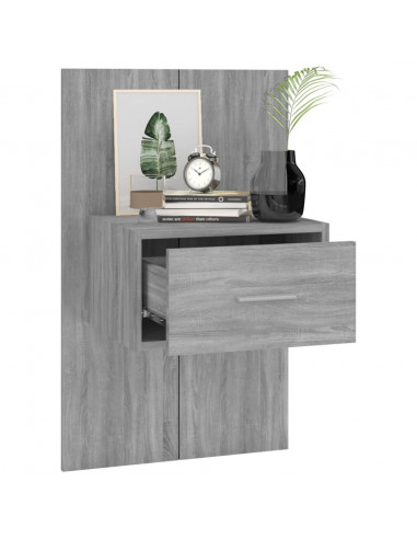 Comodini a Muro 2 pz Grigio Sonoma