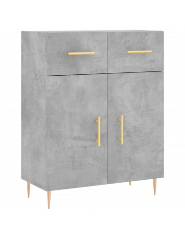 Credenza Grigio Cemento 69,5x34x180 cm in Legno Multistrato