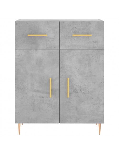 Credenza Grigio Cemento 69,5x34x180 cm in Legno Multistrato