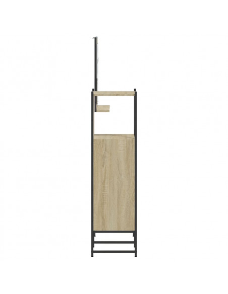 Set di Mobili da Bagno 3 pz Rovere Sonoma in Legno Multistrato