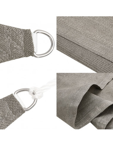 Vela Parasole 160 g/m² Rettangolare Grigio Chiaro 3x6 m in HDPE