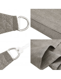 Vela Parasole 160 g/m² Rettangolare Grigio Chiaro 5x8 m in HDPE
