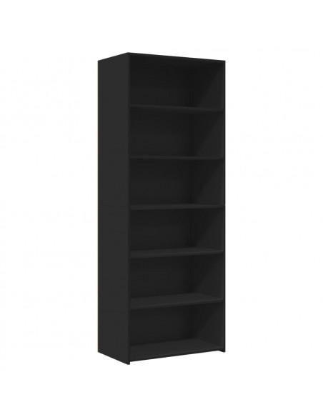 Credenza Nera 70x41x185 cm in Legno Multistrato