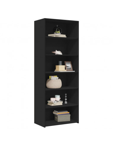 Credenza Nera 70x41x185 cm in Legno Multistrato