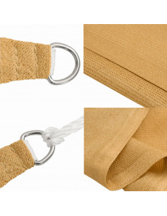 Vela Parasole 160 g/m² Rettangolare Sabbia 3x5 m in HDPE
