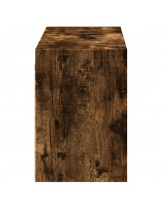 Mobile TV a Parete con Luci LED Rovere Fumo 130x31x45 cm 2