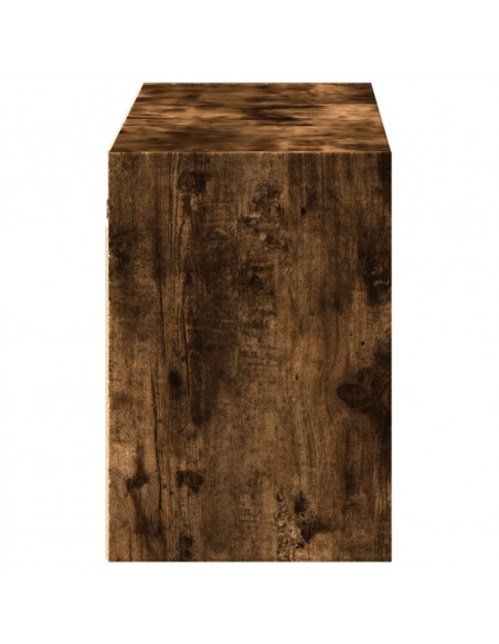 Mobile TV a Parete con Luci LED Rovere Fumo 130x31x45 cm
