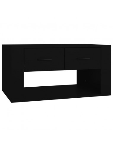 Tavolino da Salotto Nero 80x50x40 cm in Legno Multistrato