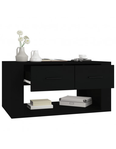 Tavolino da Salotto Nero 80x50x40 cm in Legno Multistrato